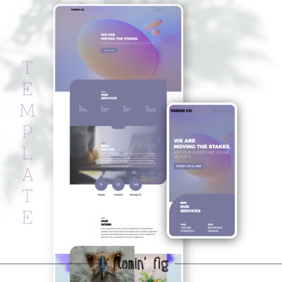Howdy from Flamin' Fig! Our new Vision Co. landing page template is a Sitely theme that is ideal for businesses, web studios, online marketers, online portfolio, and much more…